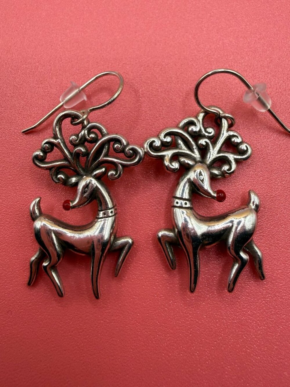 Brighton Silver Reindeer Christmas Earrings